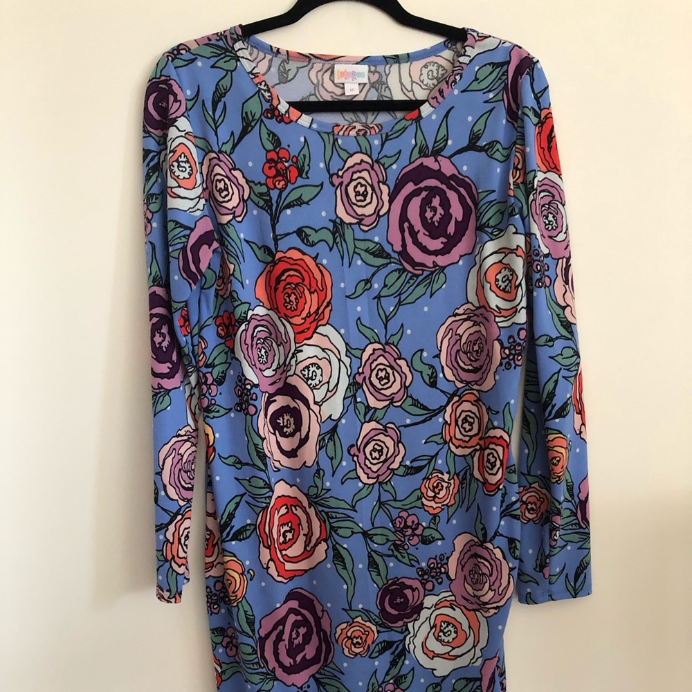 LuLaRoe Rose Print Debbie Dress